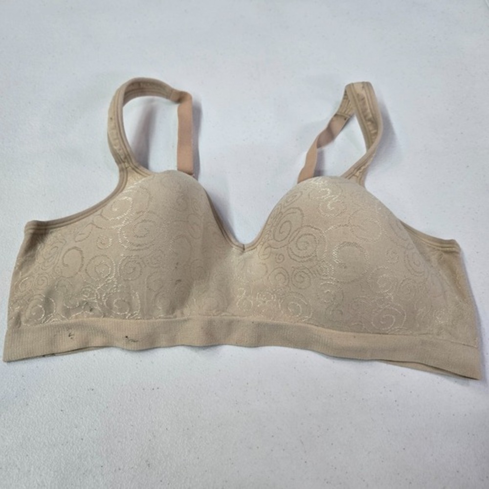 Bali Women Bra 40C Brown Swirl Wireless Lightly Lined Adjustable Straps